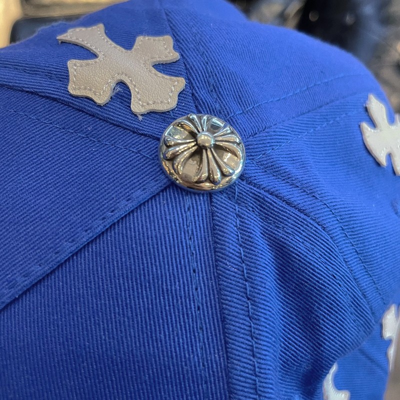 高仿克羅心 寶藍十字棒球帽 · 滿天繡