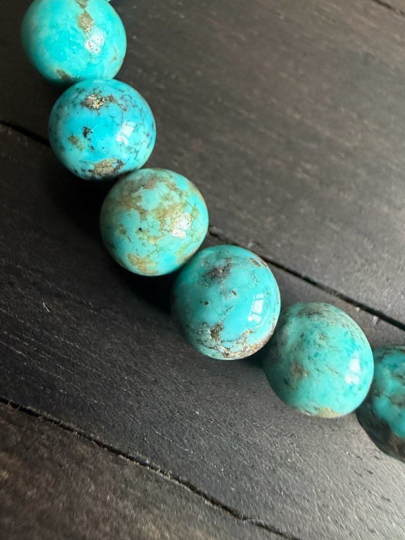 高仿克羅心 8mm 綠松石四銀珠手串