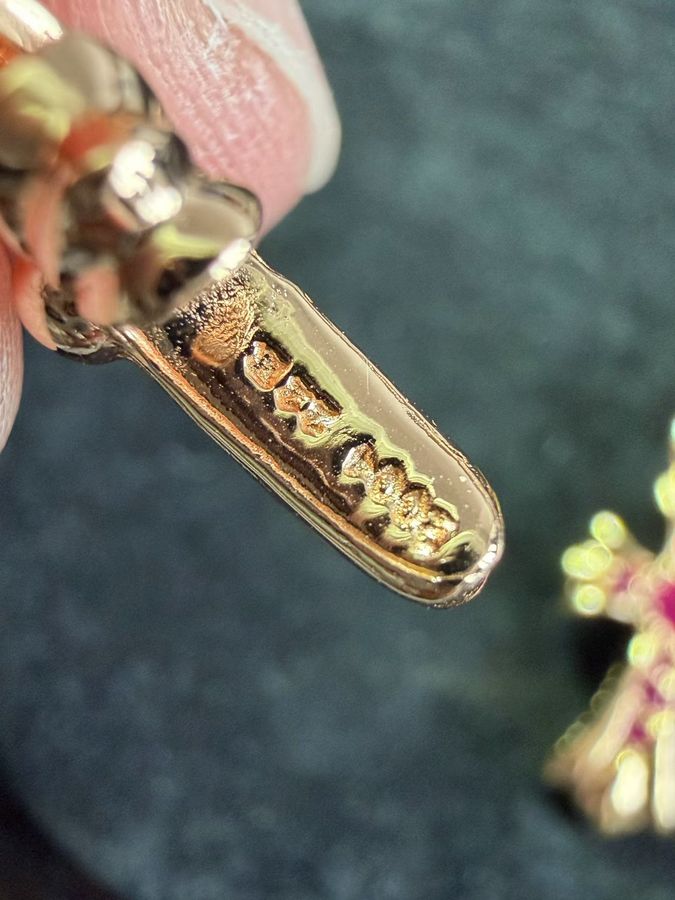 高仿克羅心 鍍22K 滿鑽 BBF 耳釘